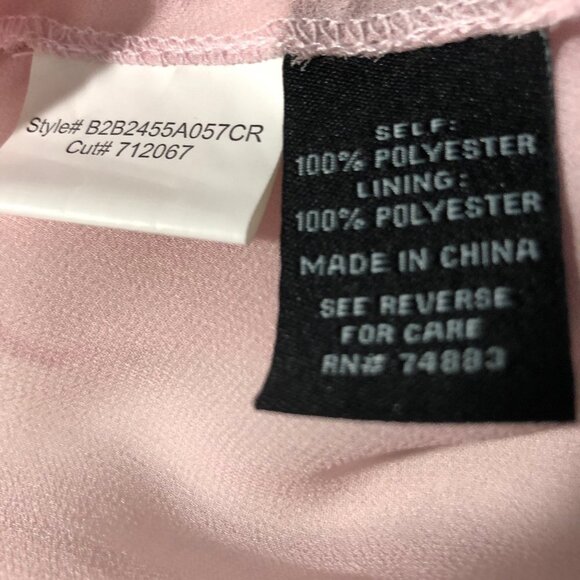 Cynthia Rowley Soft Pink Blush Ruffle Peplum Chiffon Blouse Size M - Picture 8 of 10